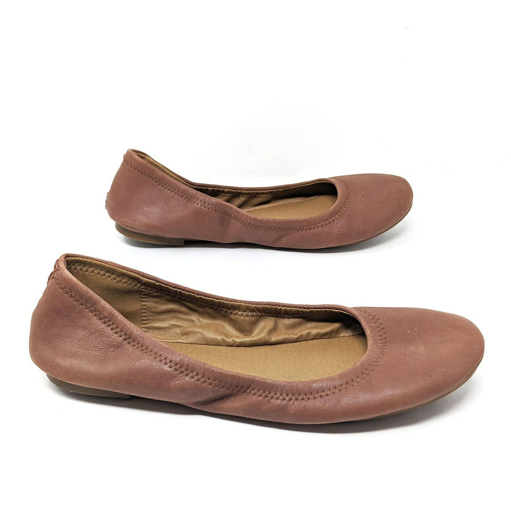 Lucky Brand Shoes Womens 8.5 Erin Ballet Flats Round Toe Leather Bourbon - Picture 4 of 7